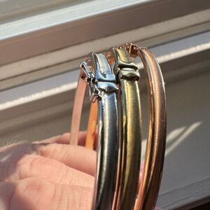 14KT Tri Gold oval bangles beautiful stunning ladies bangles